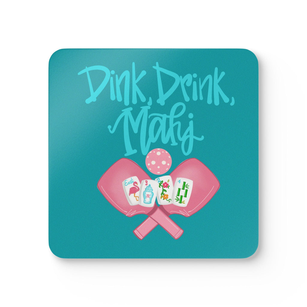 Mahjong & Pickleball Coaster Set - Dink Drink Mahj, Beach Decor, Housewarming Gift, Summer Mahjong and Pickleball Party Accessories