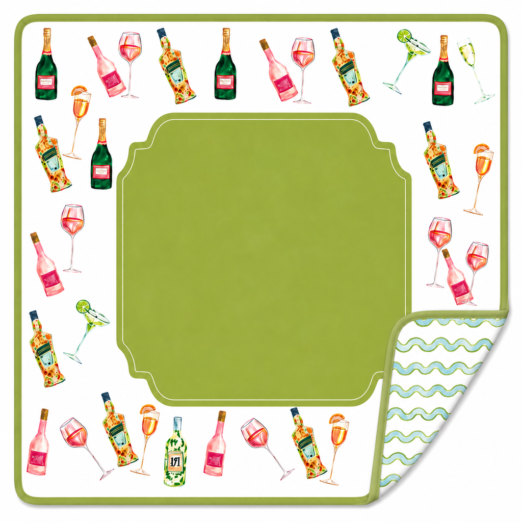 Cocktails Double-Sided Mahjong Mat