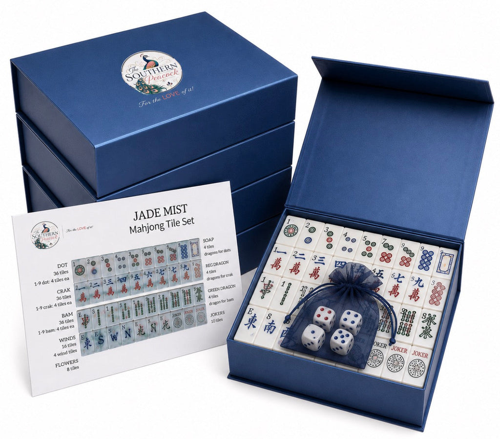 Lavender Peacock Mahjong Tile Set