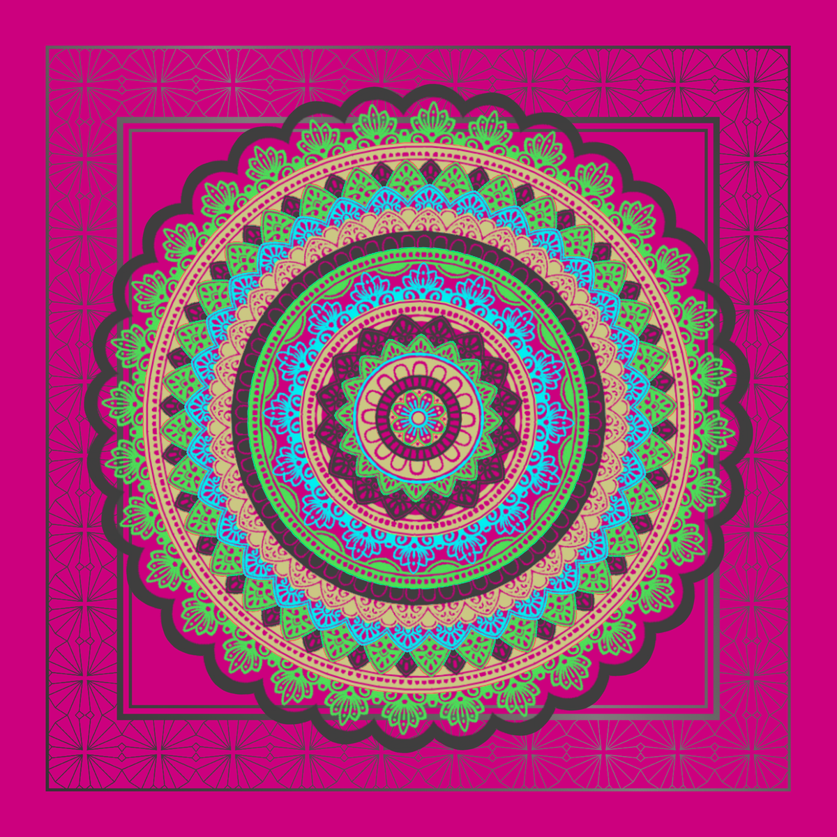 Neon Daze Queen Neoprene Mahjong Mat